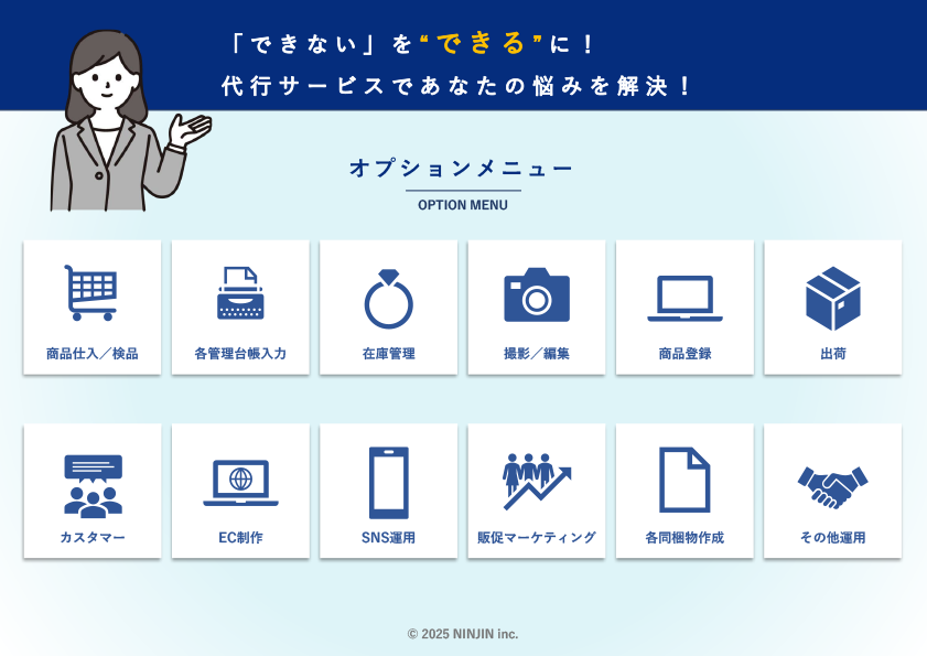 代行_メニュー 中古ブランド販売事業メニュー画像